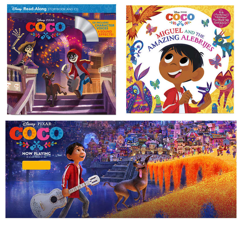 A series of three pictures with the words coco on them.